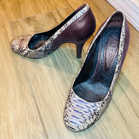 EUC Judith Leiber Exotic Alligator Leather & Satin Pumps - Picture 4 of 15